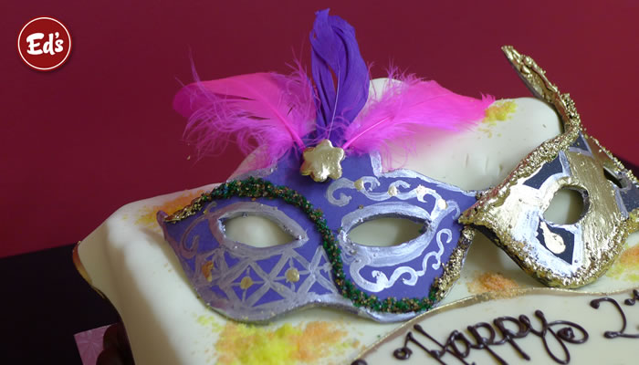 21st Masks Birthday Cake