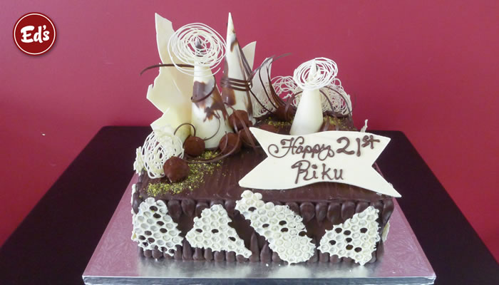 21st Abstract Birthday Cake
