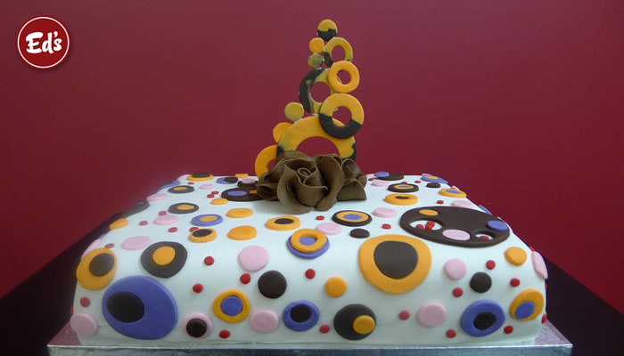 21st Abstract Circle Birthday Cake