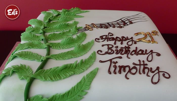 21st Music Fern Birthday Cake