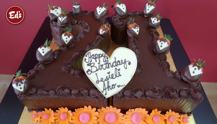 21st Number Shape Birthday Cake
