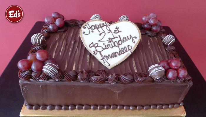 21st Rectangular Birthday Cake
