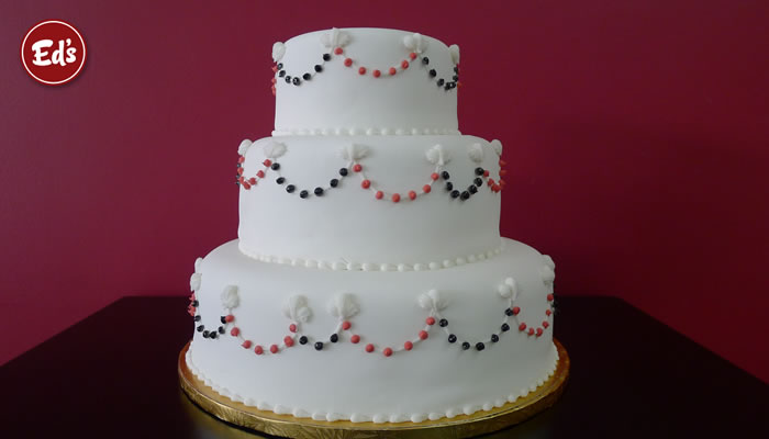 Black & Red Cake Wedding Cake