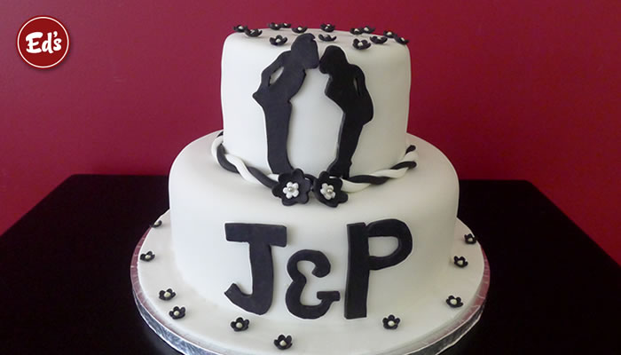 J & P Kisses Wedding Cake