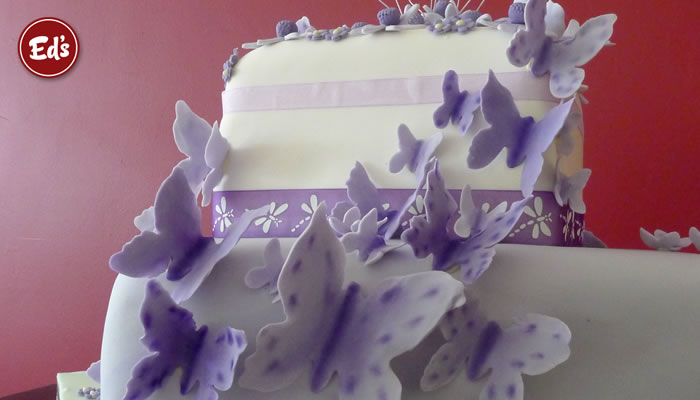 Purple Butterfly Wedding Cake