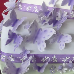 Purple Butterfly Wedding Cake